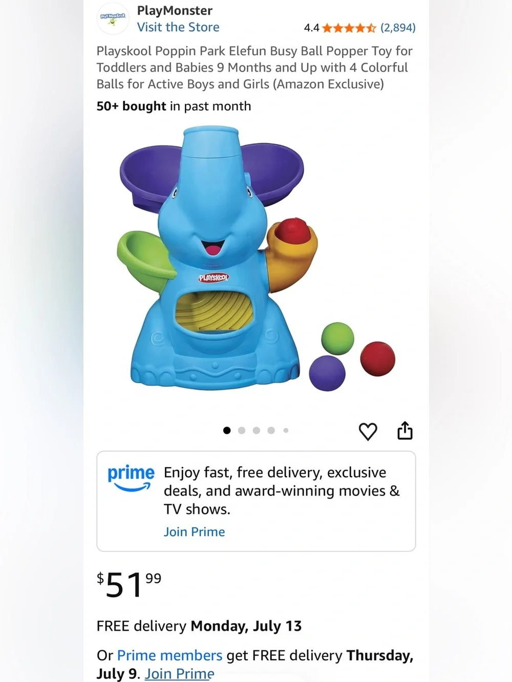 Playskool Elephant Ball Popper Toys